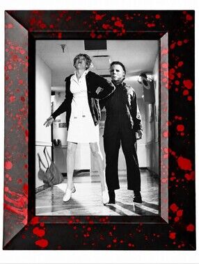 Vintage Horror Bloody Halloween Micheal Myers Retro Grunge Framed Art Print